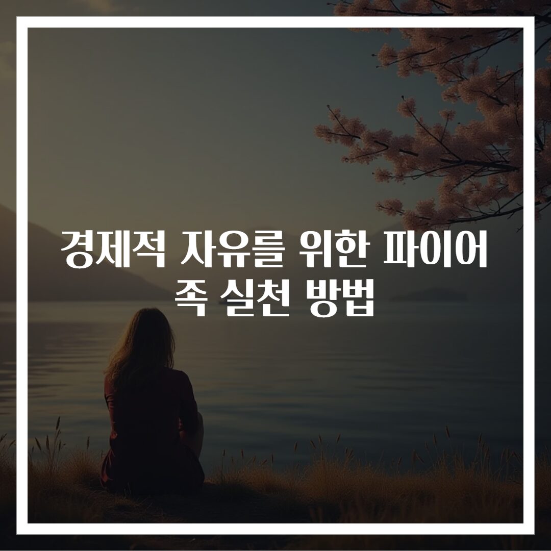 경제적 자유를 위한 파이어족 실천 방법