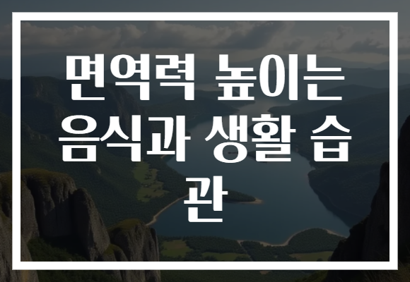 면역력 높이는 음식과 생활 습관