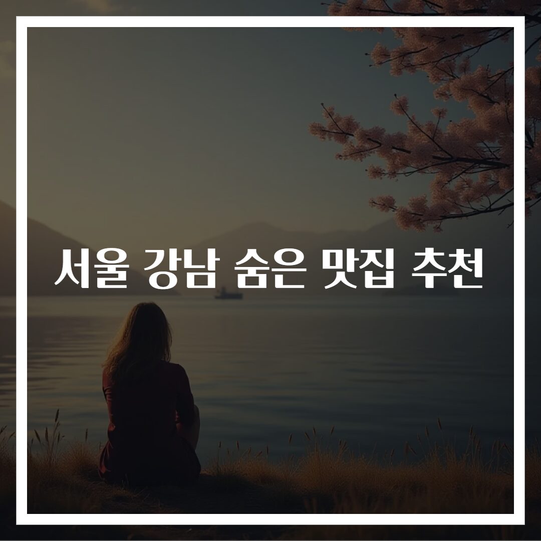 서울 강남 숨은 맛집 추천