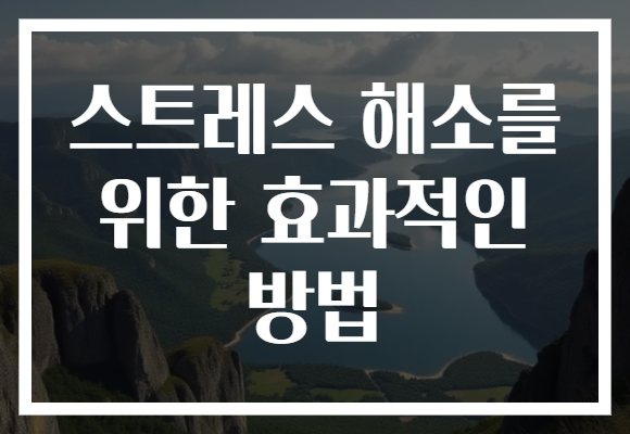 스트레스 해소를 위한 효과적인 방법
