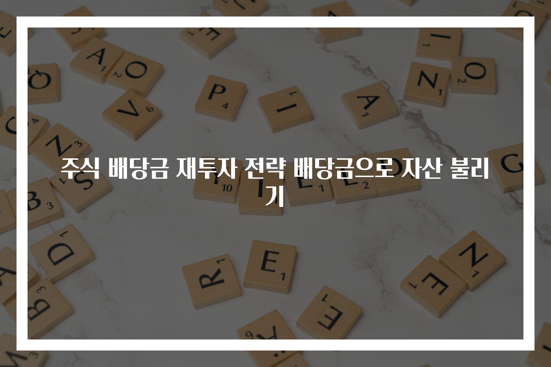 주식 배당금 재투자 전략 배당금으로 자산 불리기