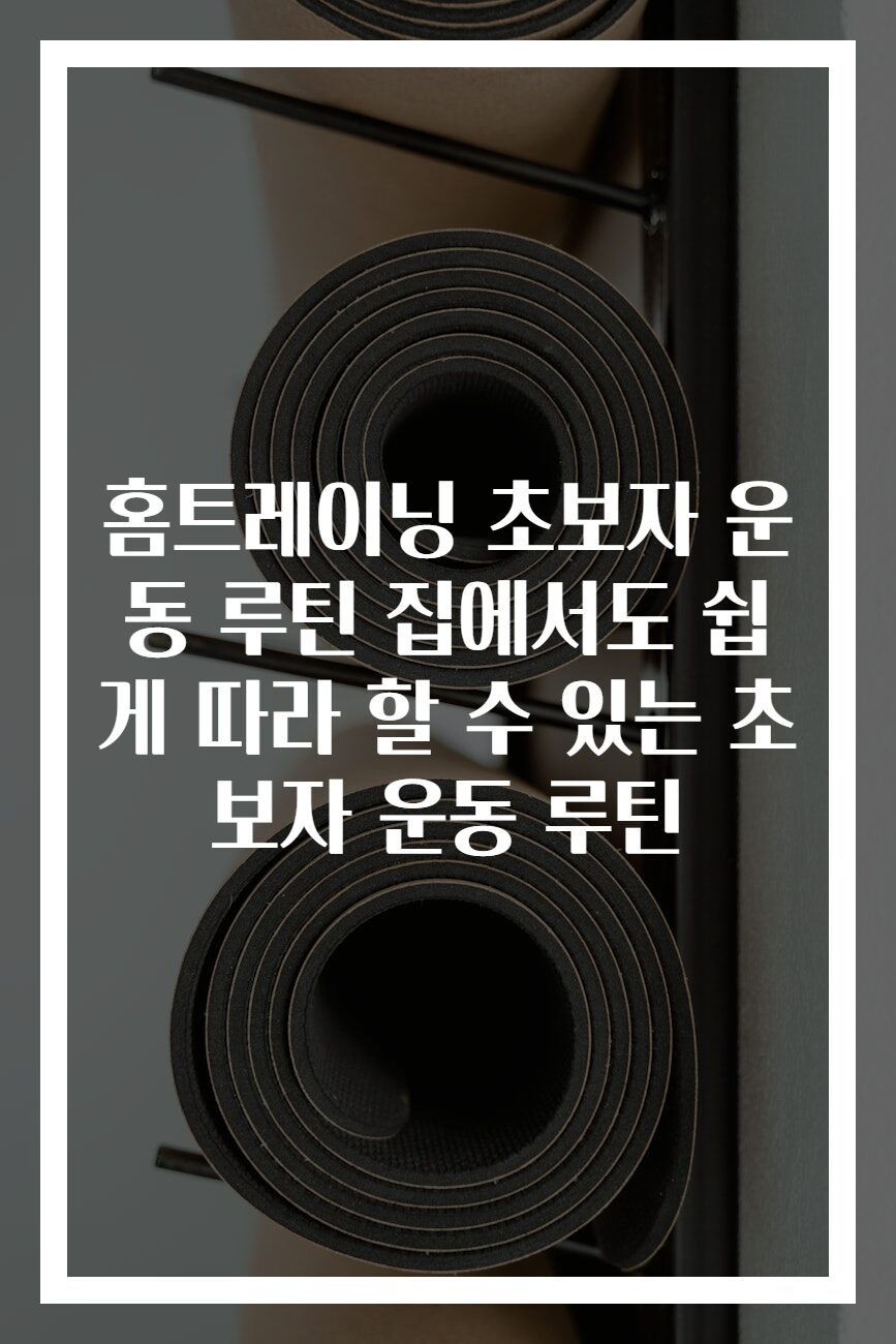 홈트레이닝 초보자 운동 루틴 집에서도 쉽게 따라 할 수 있는 초보자 운동 루틴