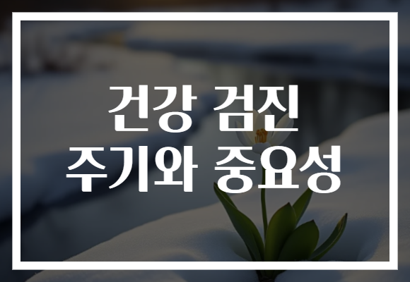 건강 검진 주기와 중요성