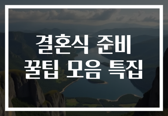 결혼식 준비 꿀팁 모음 특집