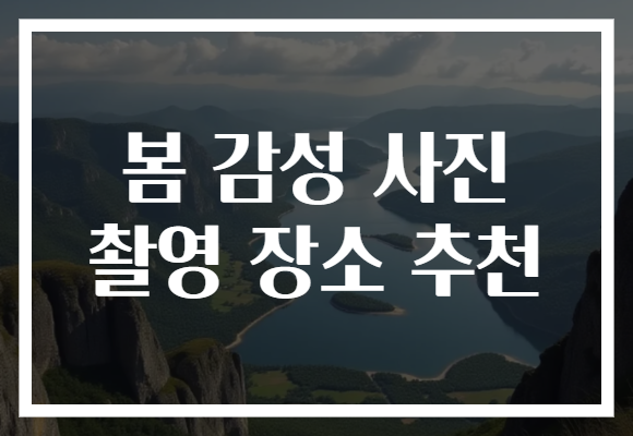 봄 감성 사진 촬영 장소 추천