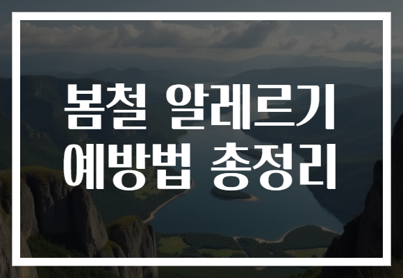 봄철 알레르기 예방법 총정리