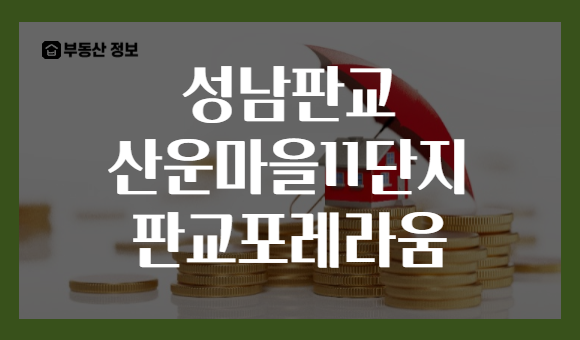 성남판교 산운마을11단지 판교포레라움