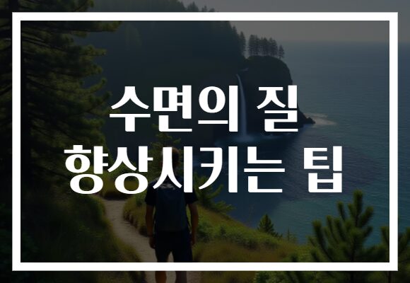 수면의 질 향상시키는 팁