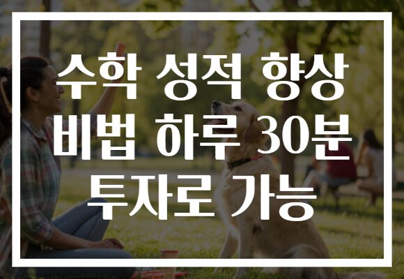 수학 성적 향상 비법 하루 30분 투자로 가능