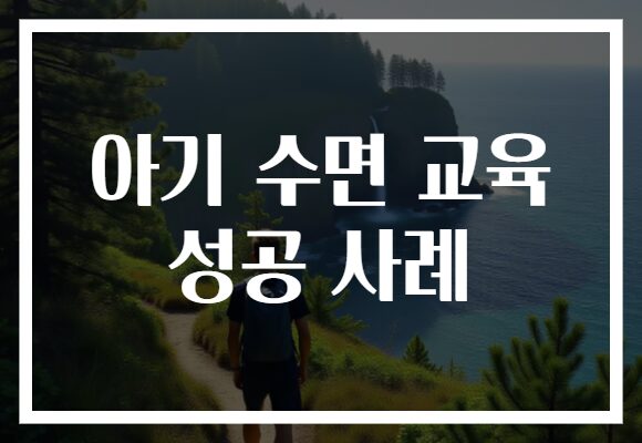 아기 수면 교육 성공 사례