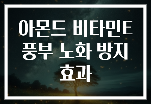 아몬드 비타민E 풍부 노화 방지 효과
