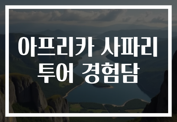 아프리카 사파리 투어 경험담