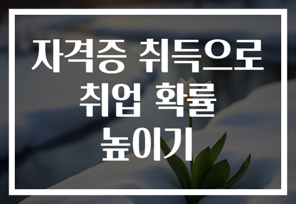 자격증 취득으로 취업 확률 높이기