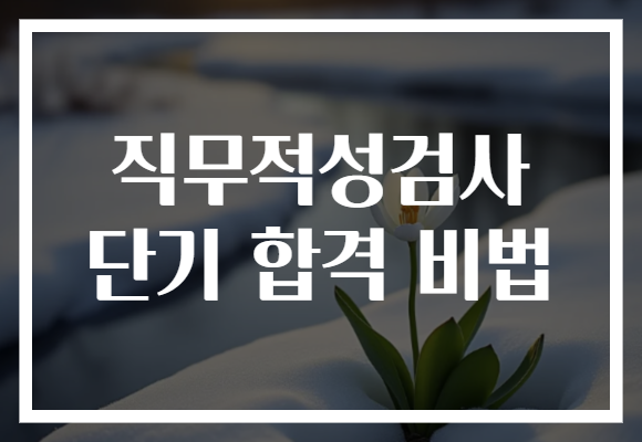 직무적성검사 단기 합격 비법
