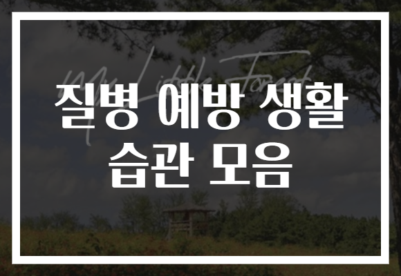질병 예방 생활 습관 모음