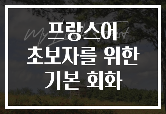 프랑스어 초보자를 위한 기본 회화