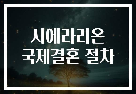 시에라리온 국제결혼 절차