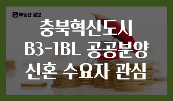 충북혁신도시 B3-1BL 공공분양 신혼 수요자 관심