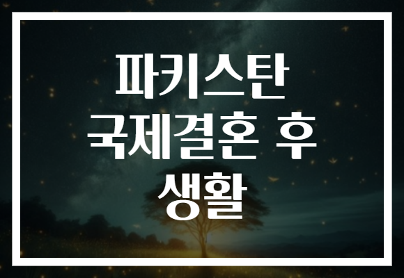 파키스탄 국제결혼 후 생활