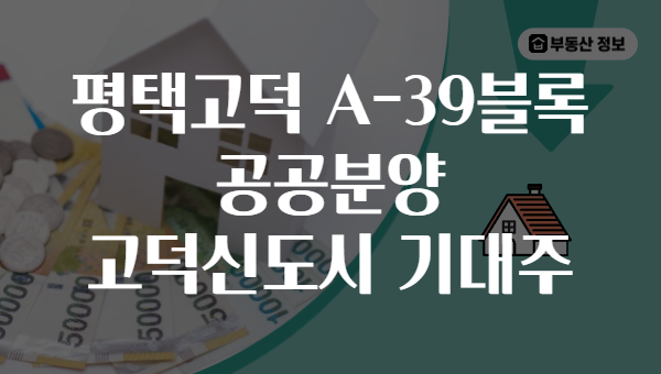 평택고덕 A-39블록 공공분양 고덕신도시 기대주