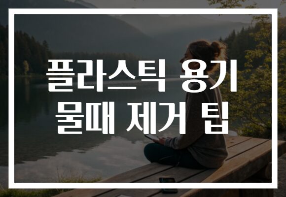 플라스틱 용기 물때 제거 팁