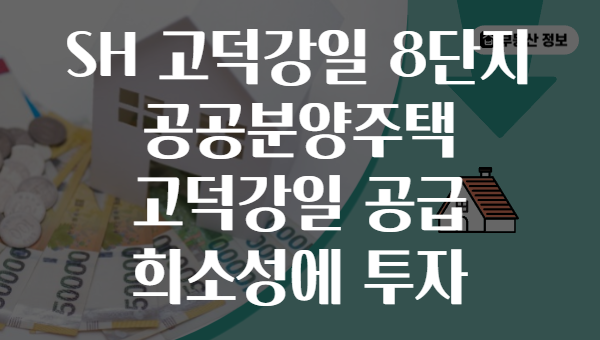 SH 고덕강일 8단지 공공분양주택 고덕강일 공급 희소성에 투자