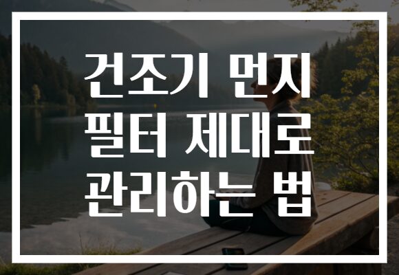 건조기 먼지 필터 제대로 관리하는 법