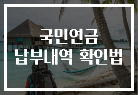 국민연금 납부내역 확인법