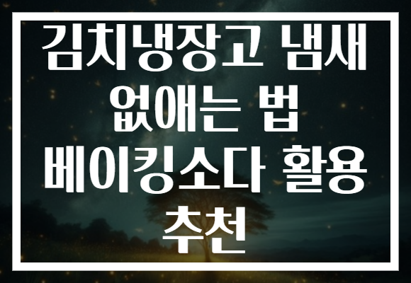 김치냉장고 냄새 없애는 법 베이킹소다 활용 추천