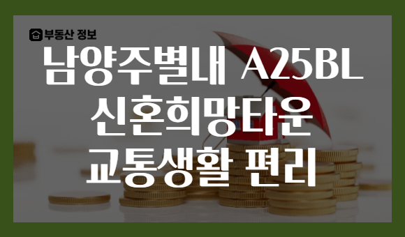 남양주별내 A25BL 신혼희망타운 교통생활 편리