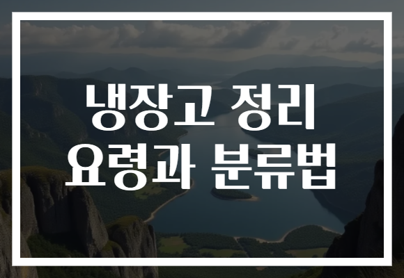 냉장고 정리 요령과 분류법