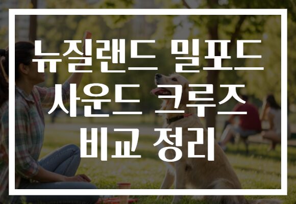 뉴질랜드 밀포드 사운드 크루즈 비교 정리