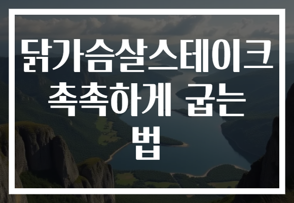 닭가슴살스테이크 촉촉하게 굽는 법