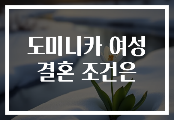 도미니카 여성 결혼 조건은
