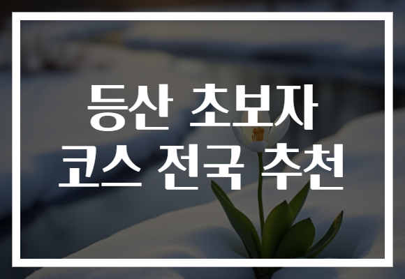 등산 초보자 코스 전국 추천