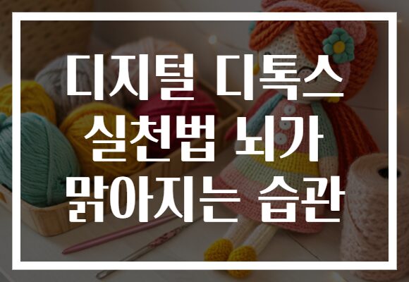 디지털 디톡스 실천법 뇌가 맑아지는 습관
