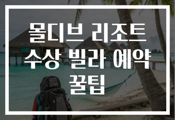 몰디브 리조트 수상 빌라 예약 꿀팁