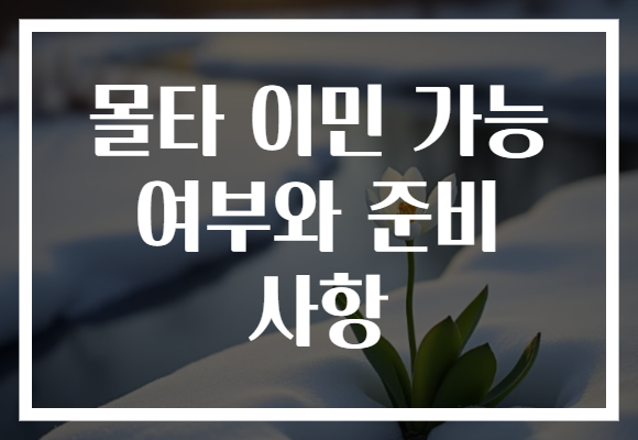 몰타 이민 가능 여부와 준비 사항