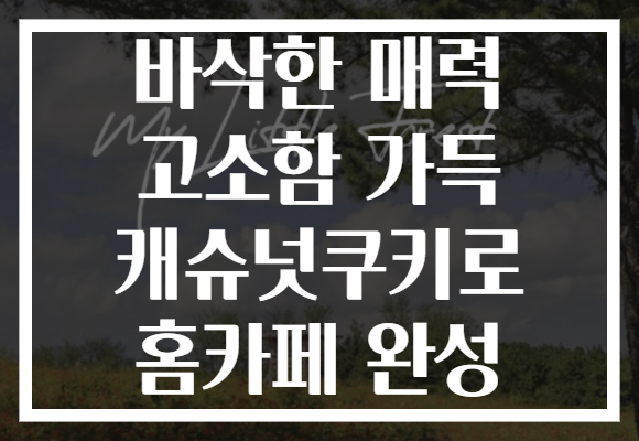 바삭한 매력 고소함 가득 캐슈넛쿠키로 홈카페 완성