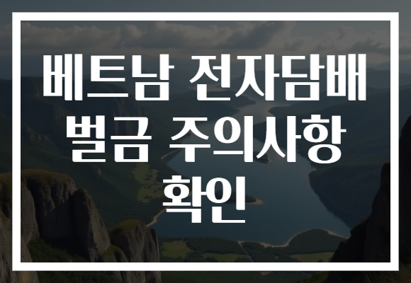 베트남 전자담배 벌금 주의사항 확인