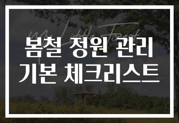 봄철 정원 관리 기본 체크리스트