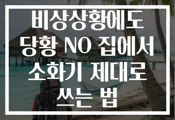 비상상황에도 당황 NO 집에서 소화기 제대로 쓰는 법