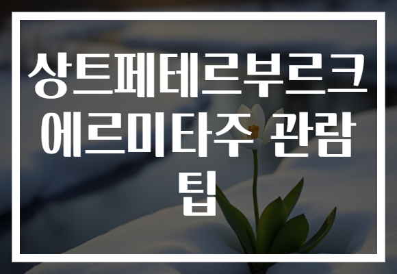 상트페테르부르크 에르미타주 관람 팁