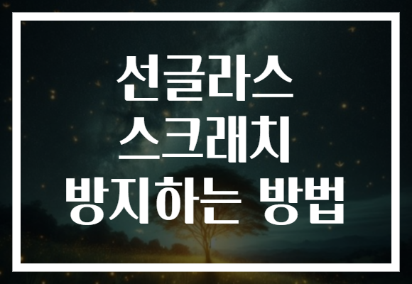 선글라스 스크래치 방지하는 방법