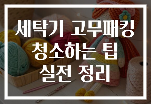 세탁기 고무패킹 청소하는 팁 실전 정리
