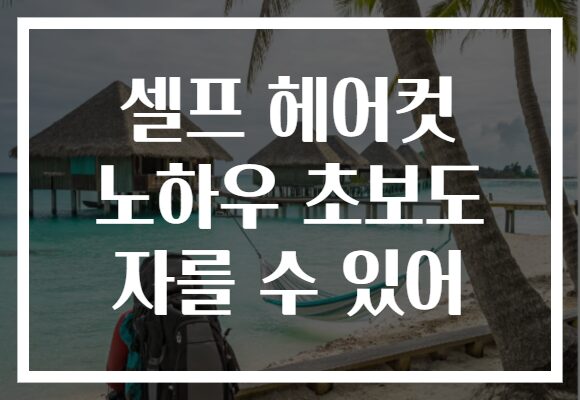 셀프 헤어컷 노하우 초보도 자를 수 있어