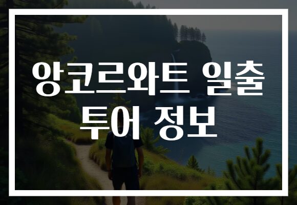 앙코르와트 일출 투어 정보