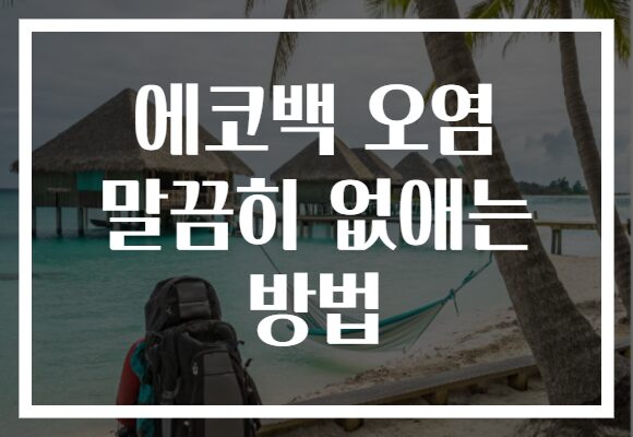 에코백 오염 말끔히 없애는 방법