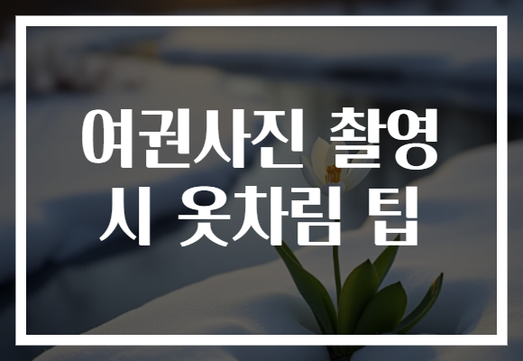 여권사진 촬영 시 옷차림 팁