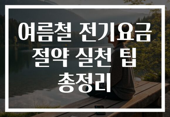 여름철 전기요금 절약 실천 팁 총정리